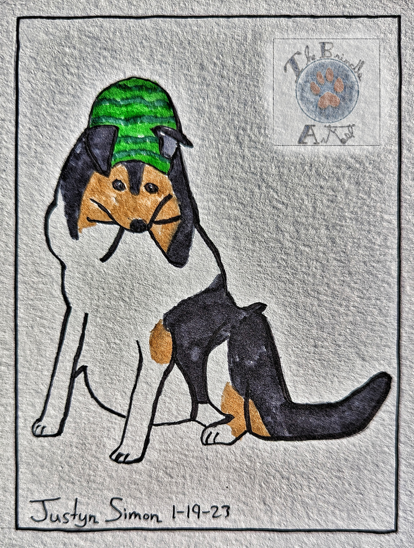 animal artwork border collie Character dog painting   pun punny