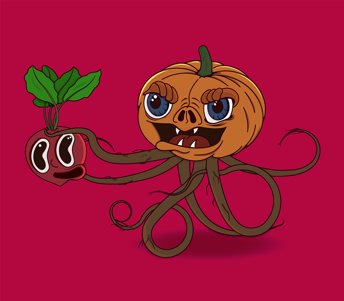 autumn cannibal ILLUSTRATION  pumpkin vector