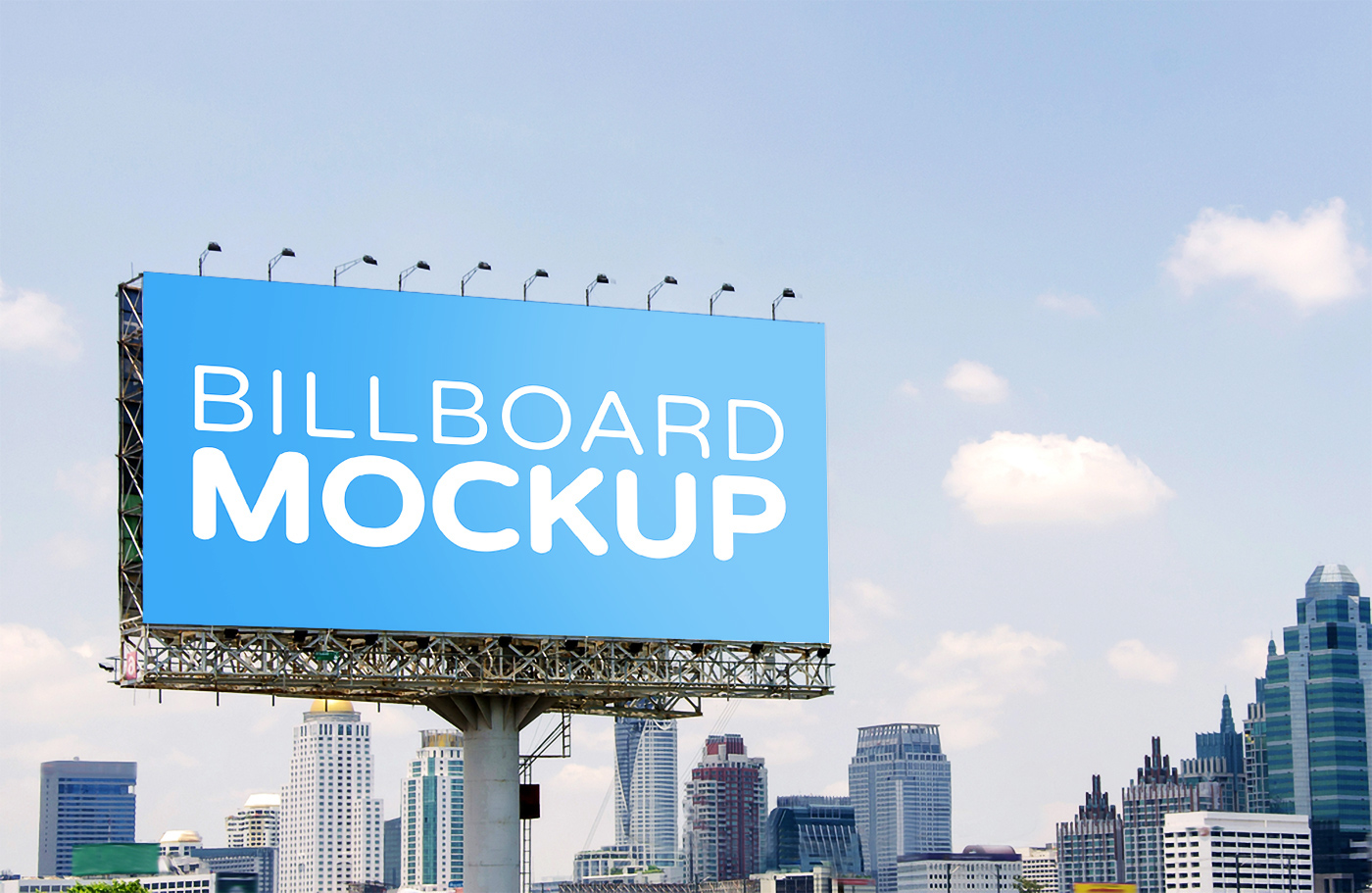 billboard billboard mock-up ad Advertising  road banner mock-up business city road ad