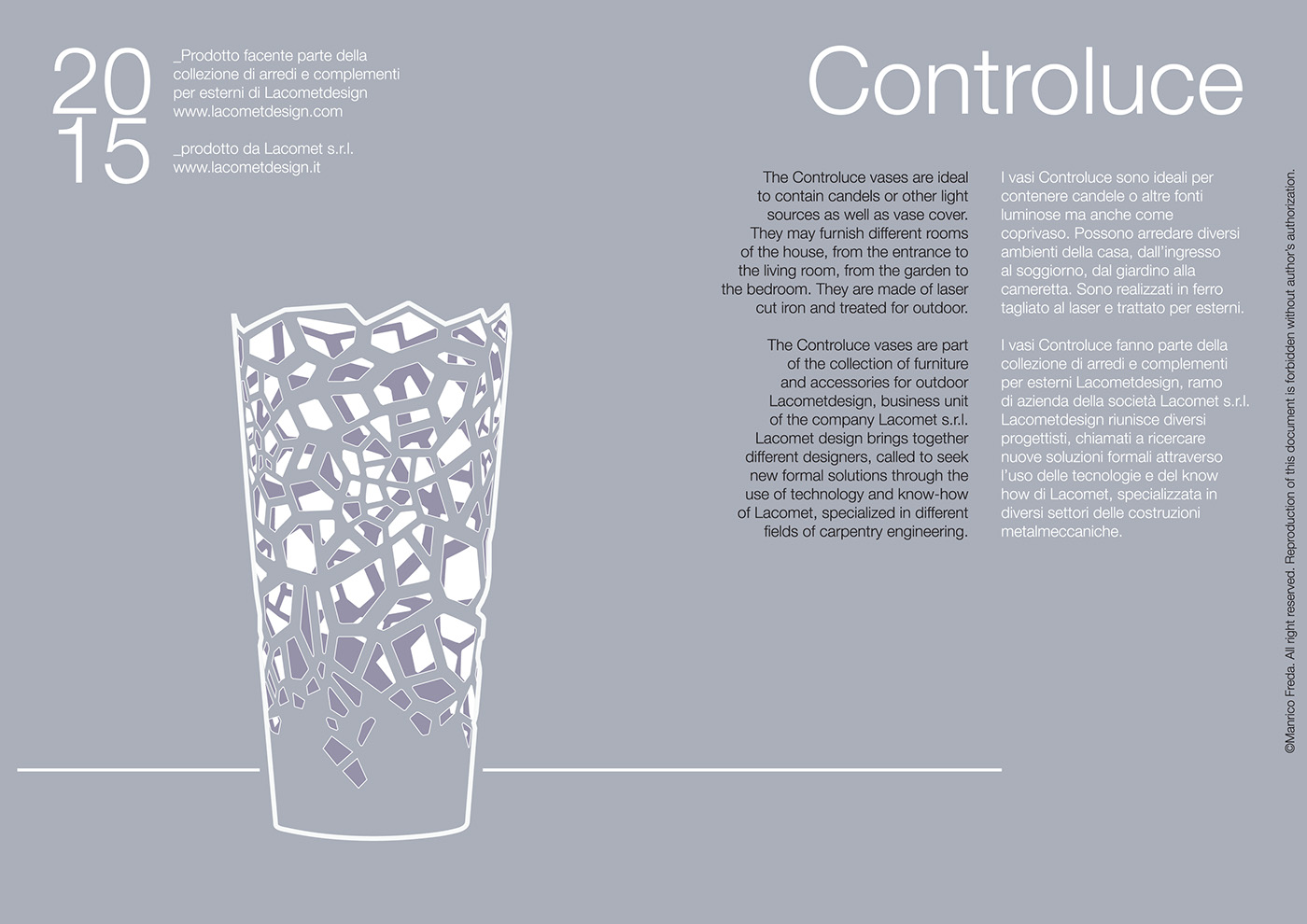 Adobe Portfolio Lacomet Design laser cut Custom Service Lacomet garden living Outdoor vaso vassels