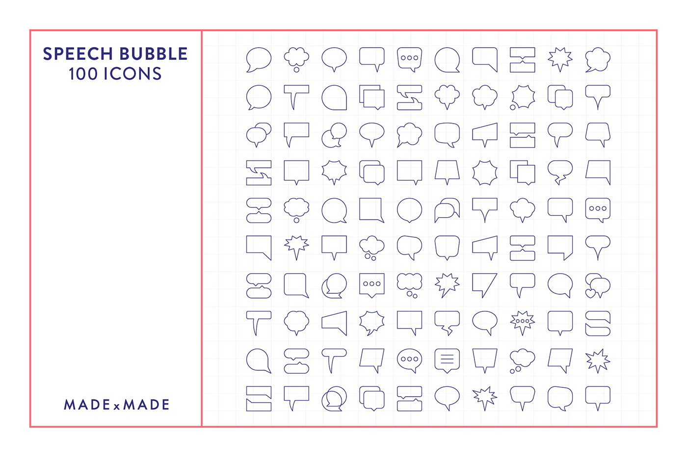 communication creative market icon set iconography icons line icons Made x Made quotation speech speech bubbles