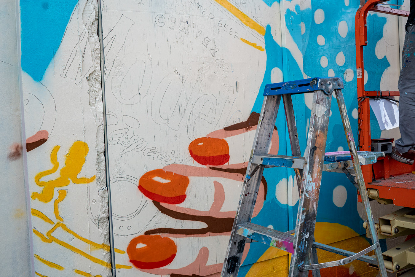 beer Mural spray paint vintage dia de los Tequila brand Art Basel miami selfie