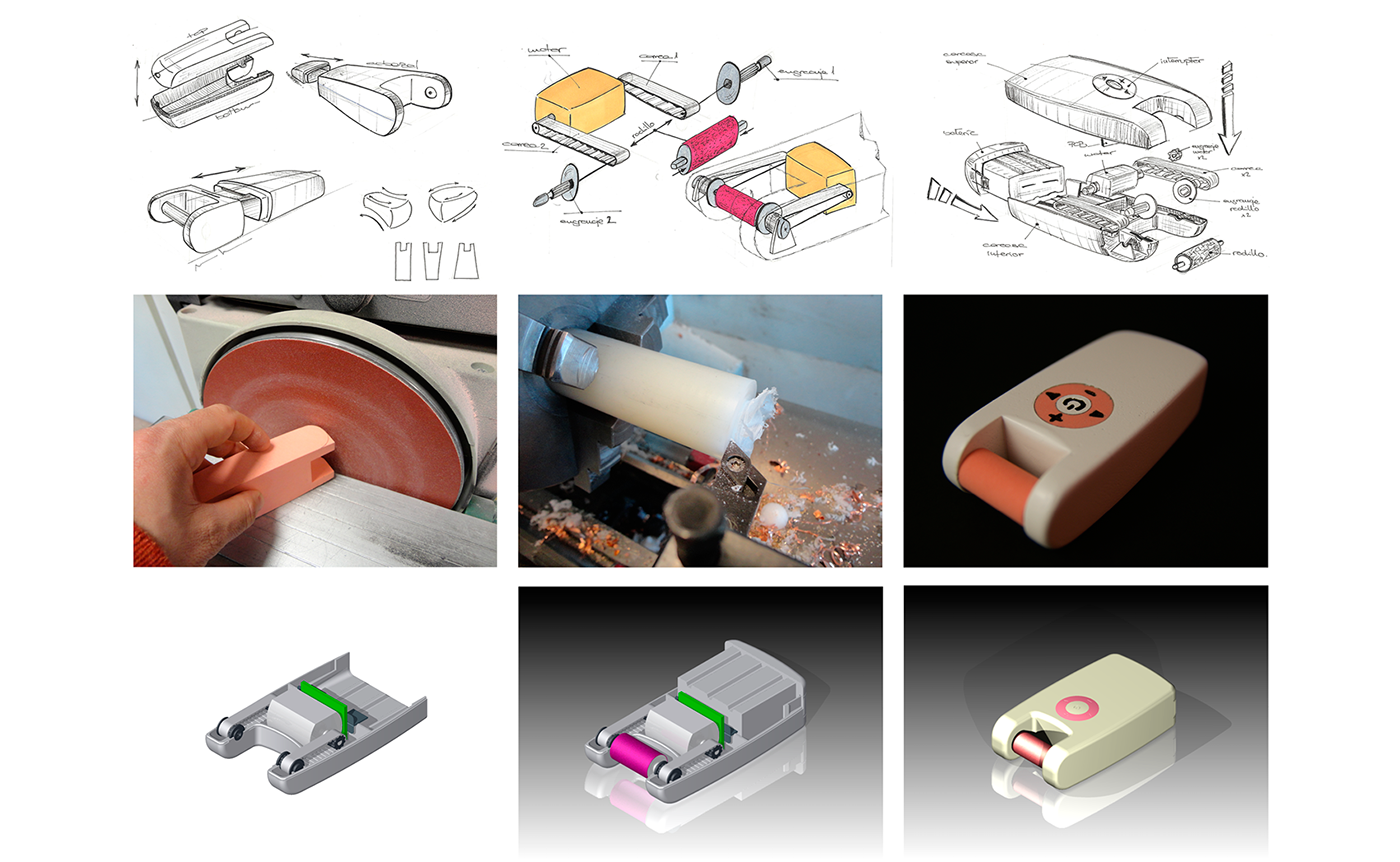 product design electric sketching ideation development prototype 3D Render plastic clean UI ux nail pedicure
