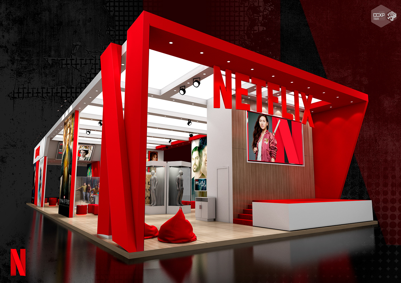 Netflix booth ccxp ccxp tour Comic Con exhibition booth design Stand estande Exhibition Stand Design