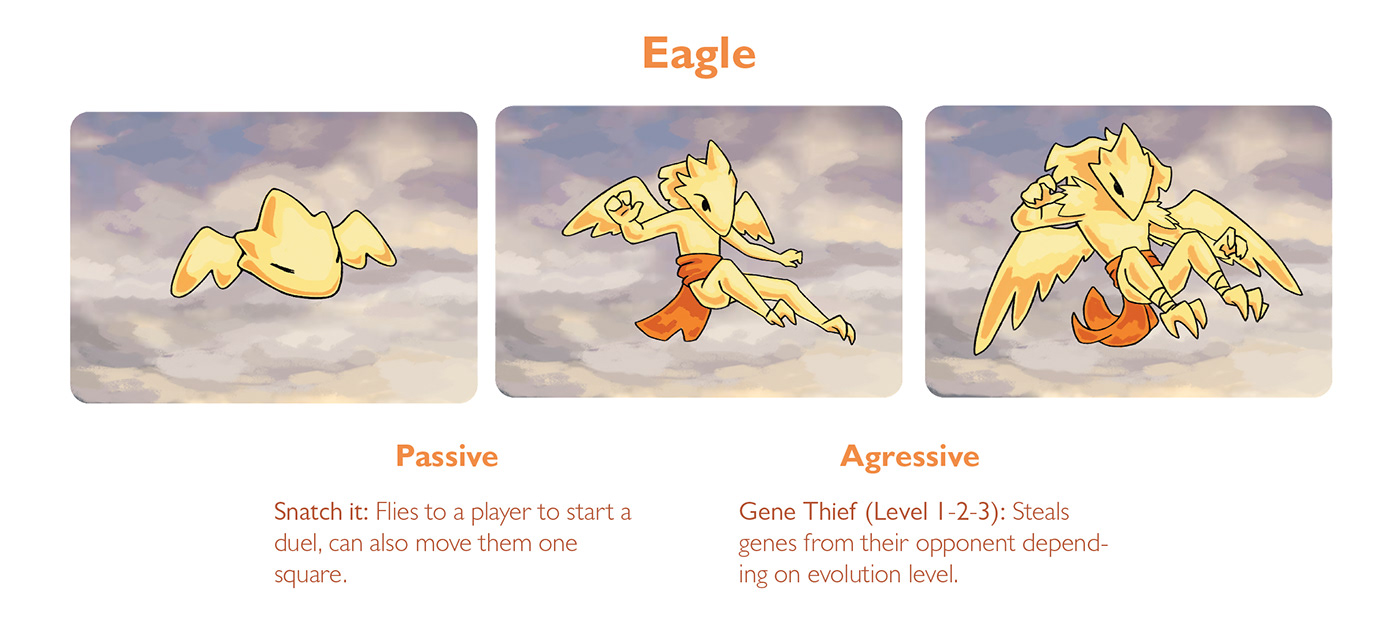 animal characters Anthropomorphic Character design  evolution game ILLUSTRATION  tabletop