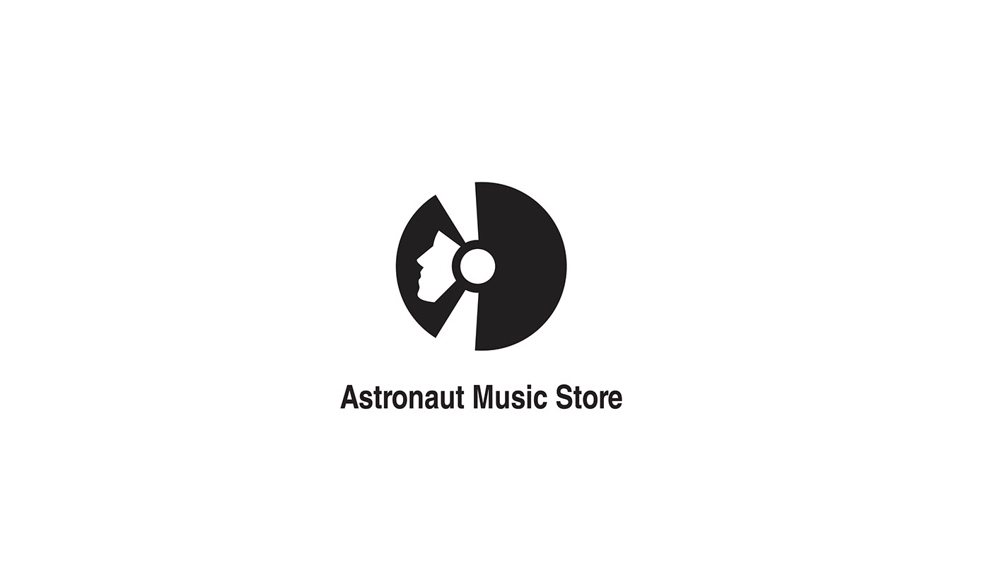 logo astronaut music store branding  Space  design video colours Musicstore