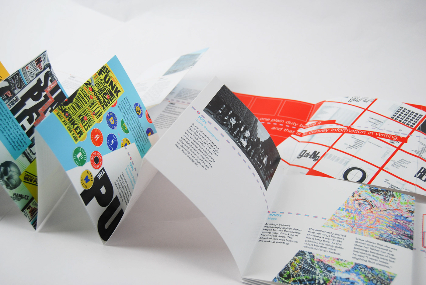 timeline accordion book design typography   handmade paper graphic design  life research history