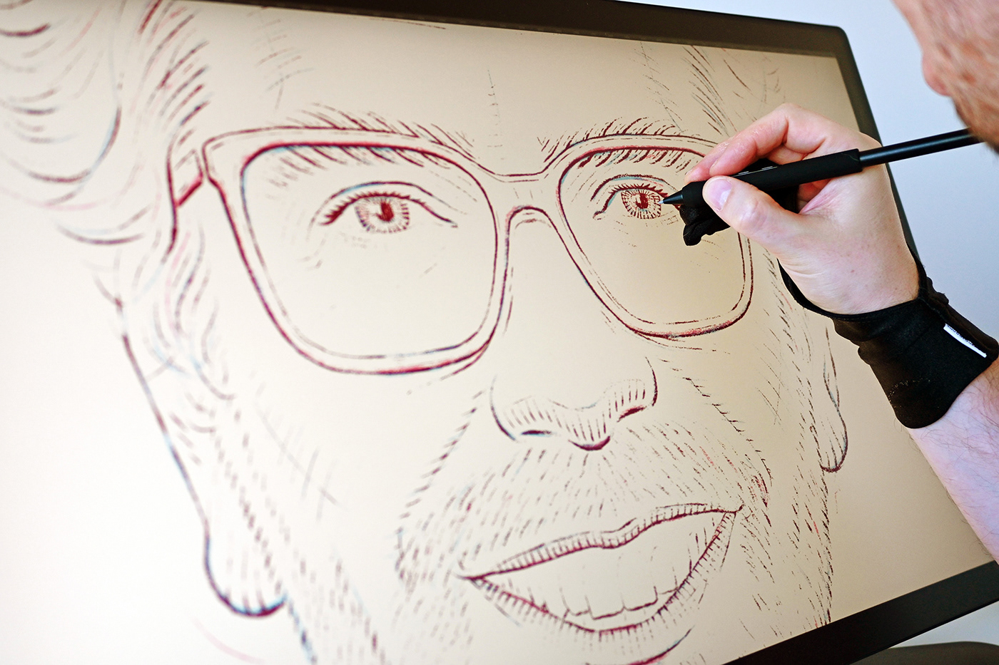 portrait welness man face Drawing  glasses Fashion  minimalist clean woman