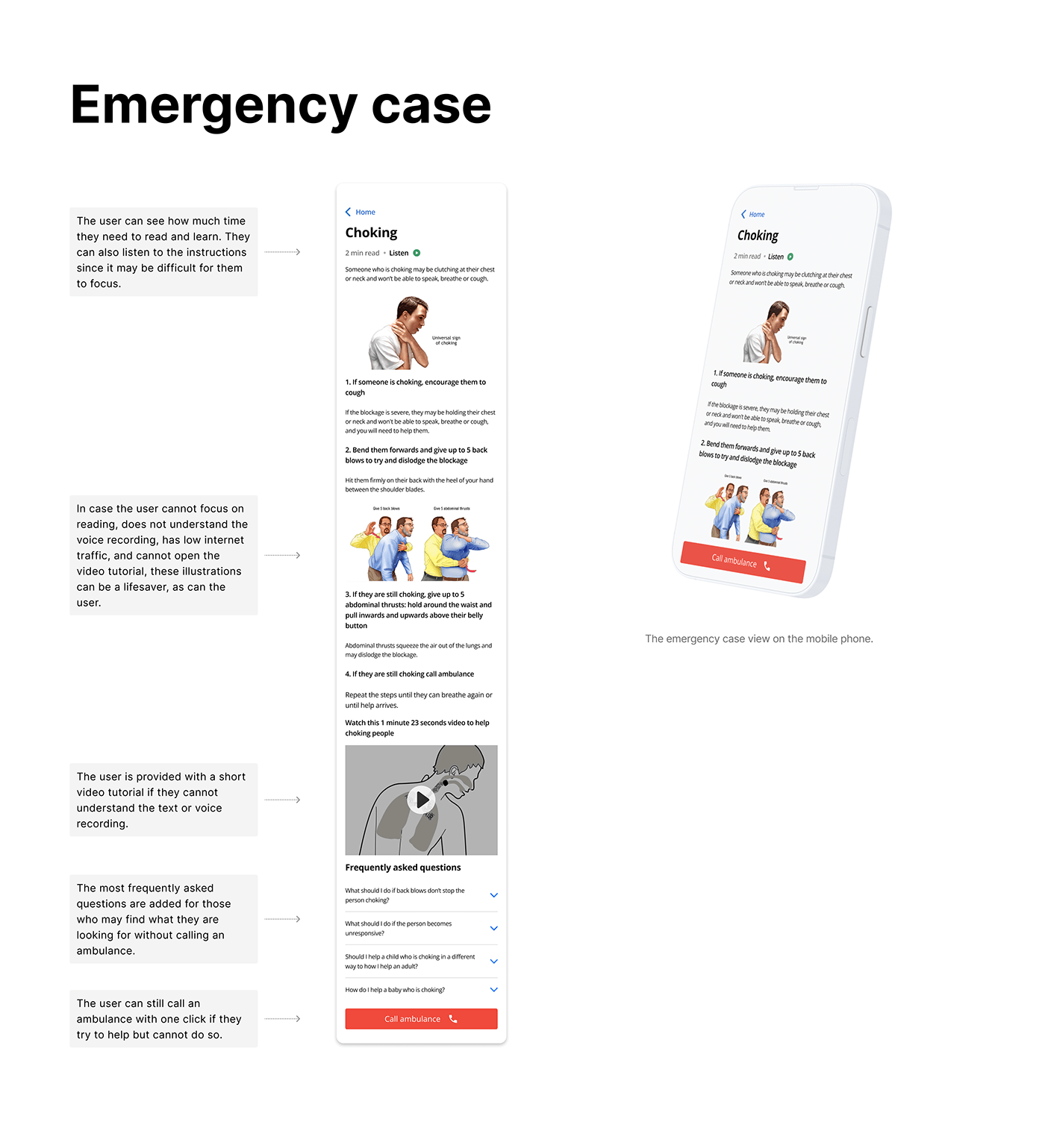 Case Study emergency first aid Health medical UI user interface UX design