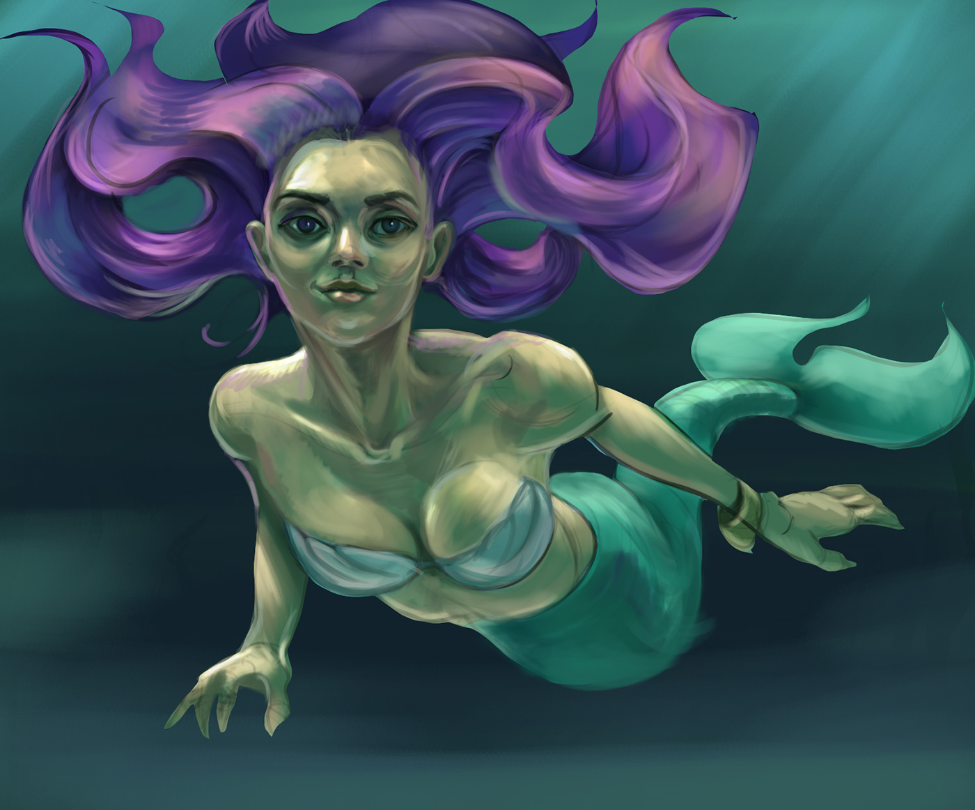 concept art Digital Art  digital illustration digital painting ILLUSTRATION  mermaid mermay2022 painting   portrait