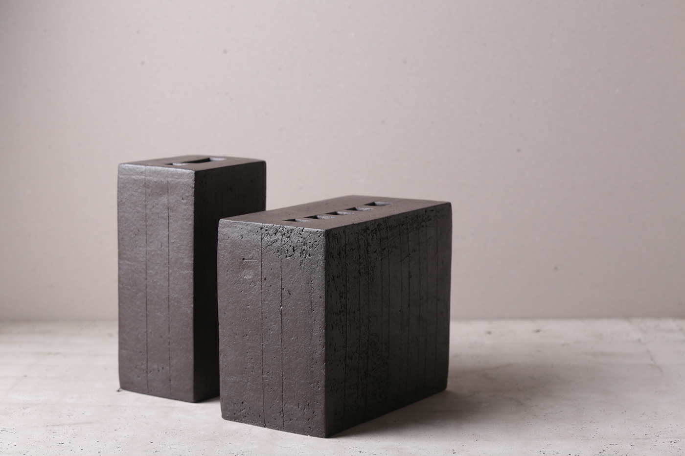 blackclay clay cuboid geometric sculptures geometry lines modeling sculpture texture