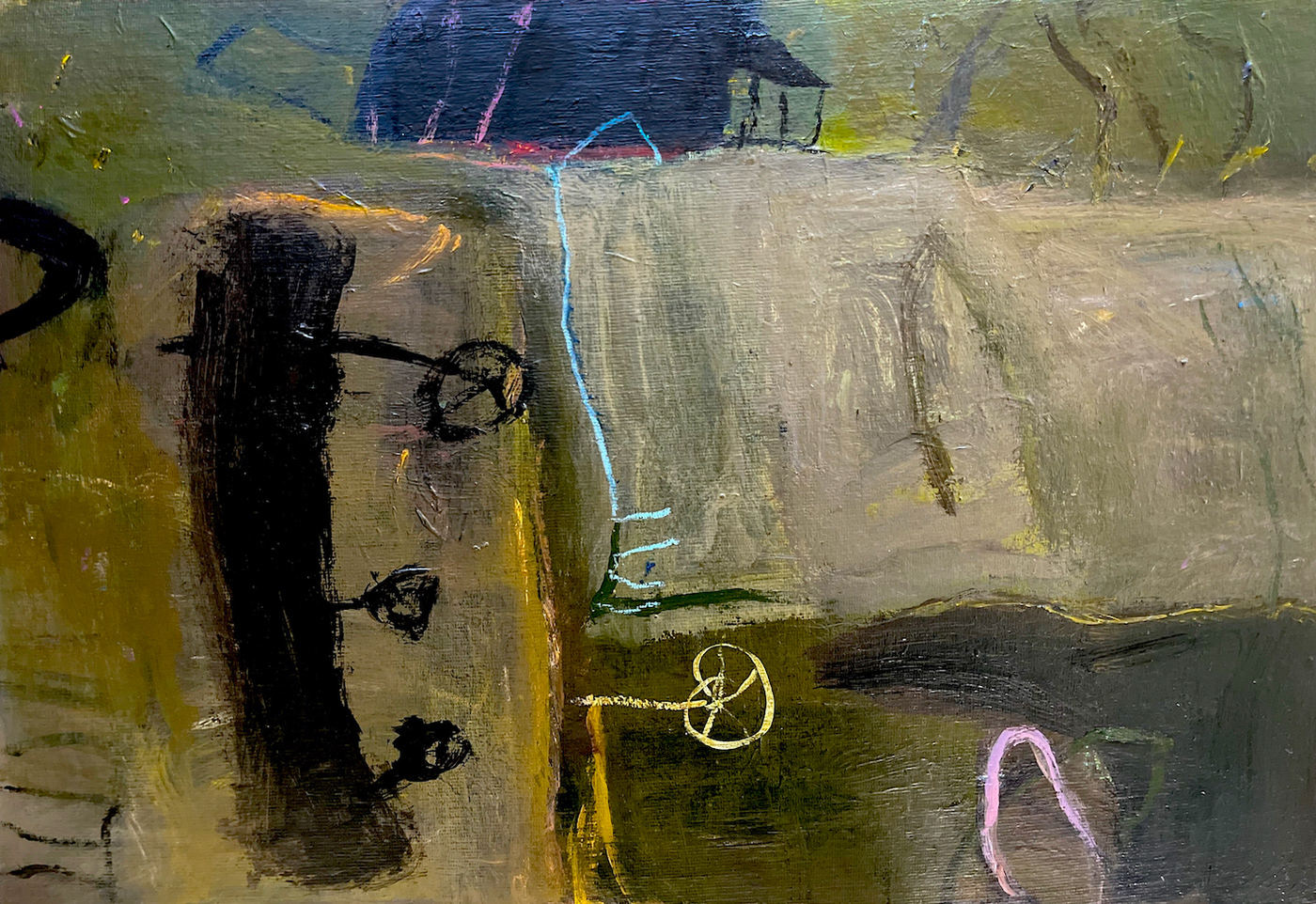 Acrylic paint abstract modern art contemporary art dark art angst Expressionism australian landscape expressionismus