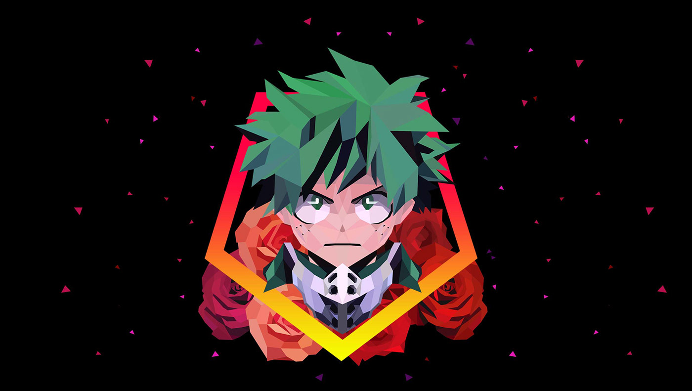 lowpolyportrait all might anime boku no hero Low Poly low poly anime Low Poly Art low poly deku my hero academia