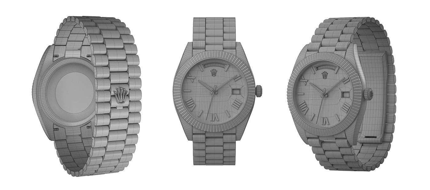 rolex watch 3D visualization Render CGI cycles automatic product design  daydate