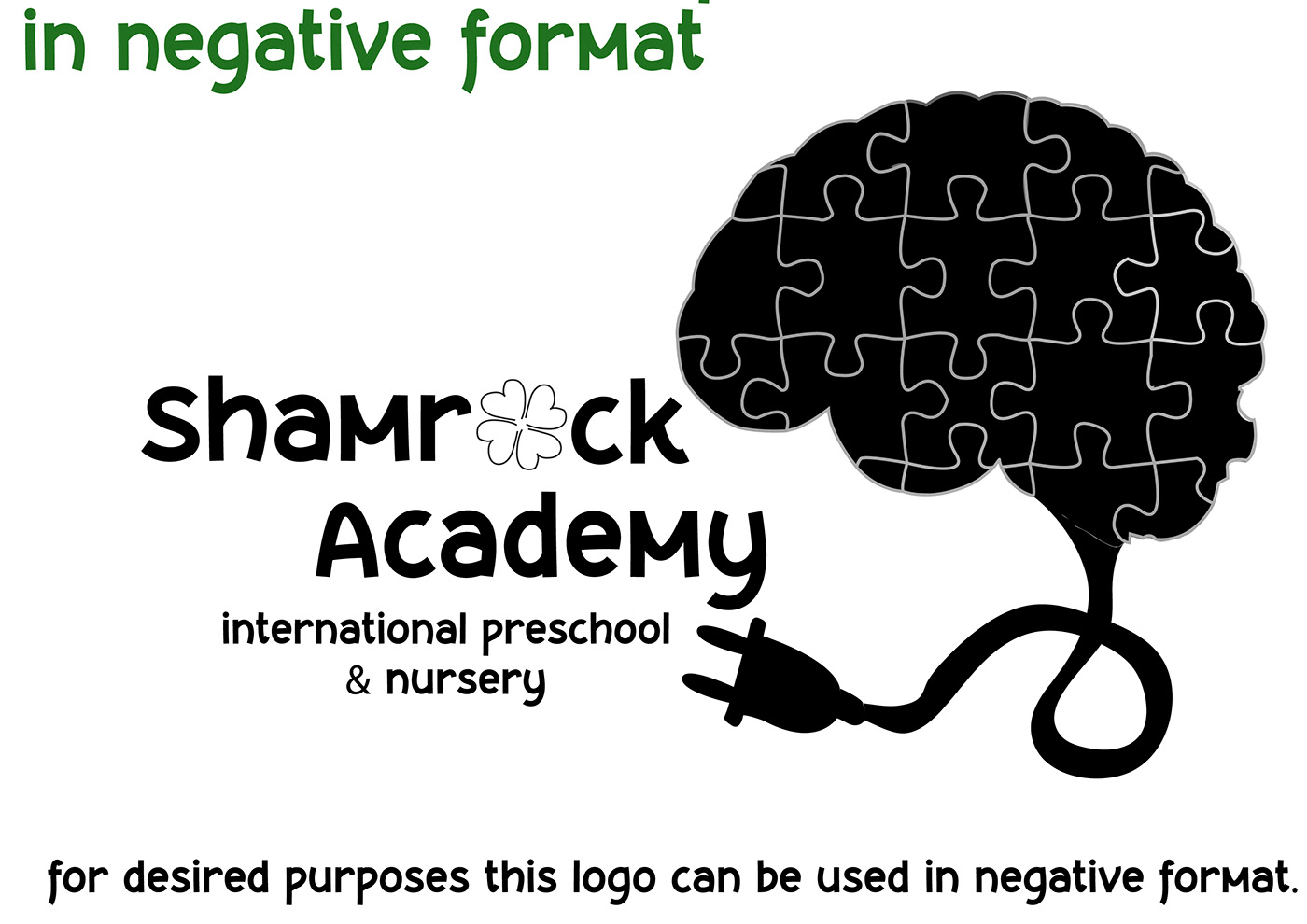 Logo Design logo kindergarten Preschool visual identity Logotype brain puzzles Plug mockups