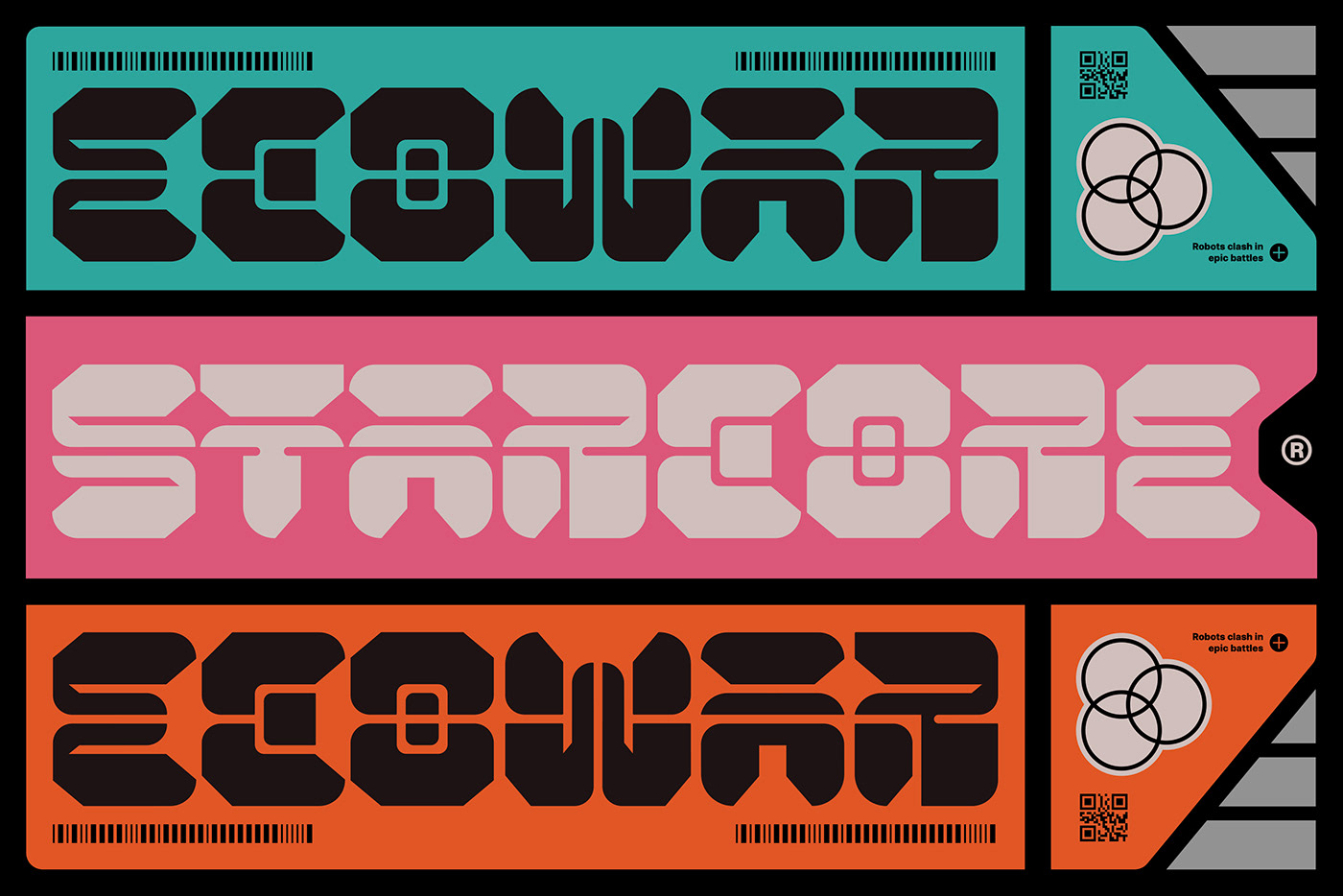 typography   graphic design  Typeface font Display Brutalism Scifi bold mecha Cyberpunk