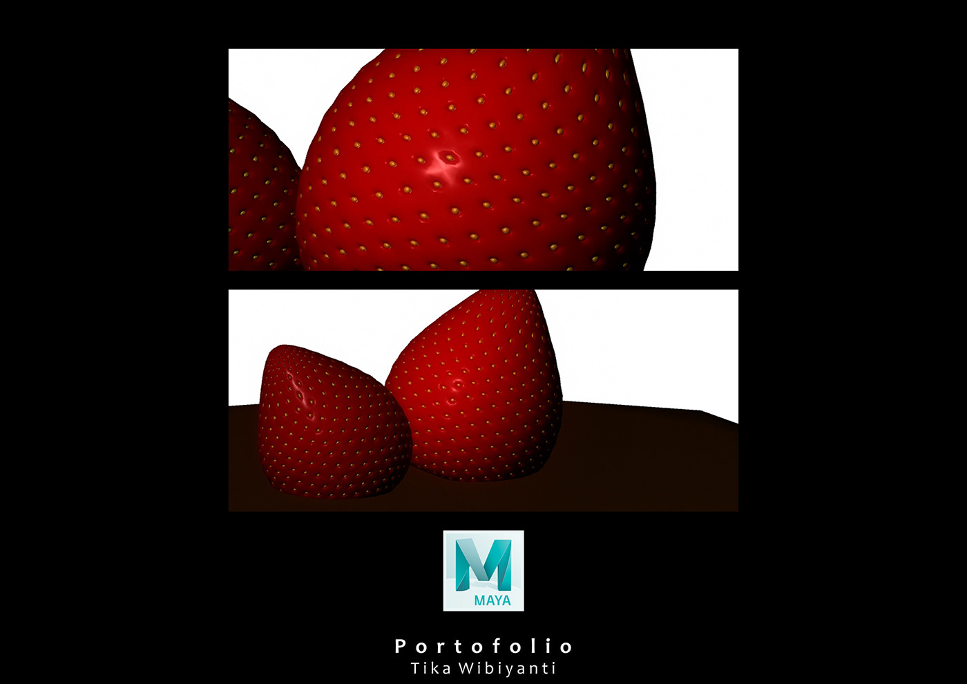 strawberry 3d design 3D 3d artist 3D model Maya autodesk maya