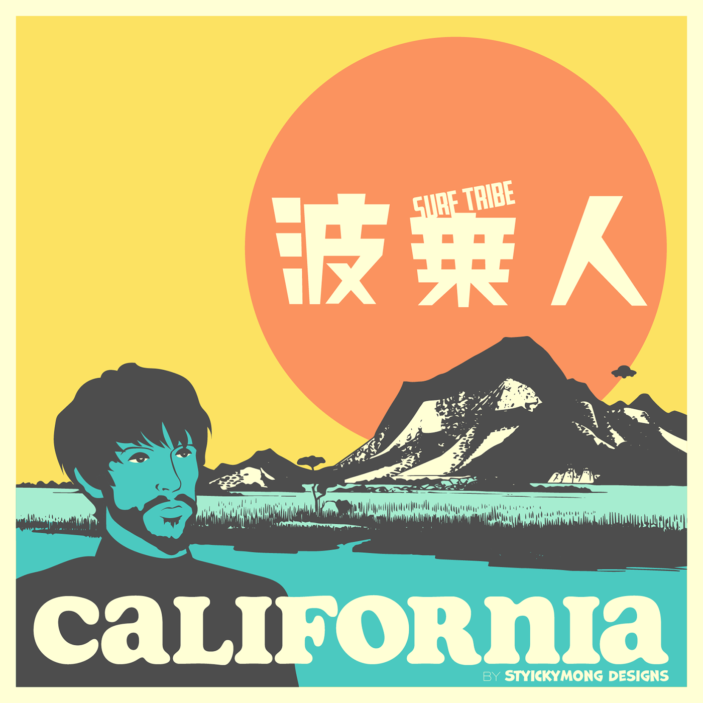California Carlsbad edo graphic design  surfing tokyo