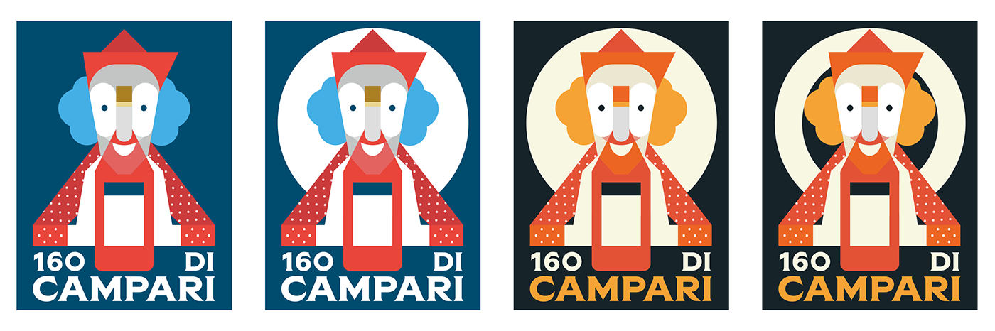 anniversary Campari celebration ILLUSTRATION  stamp