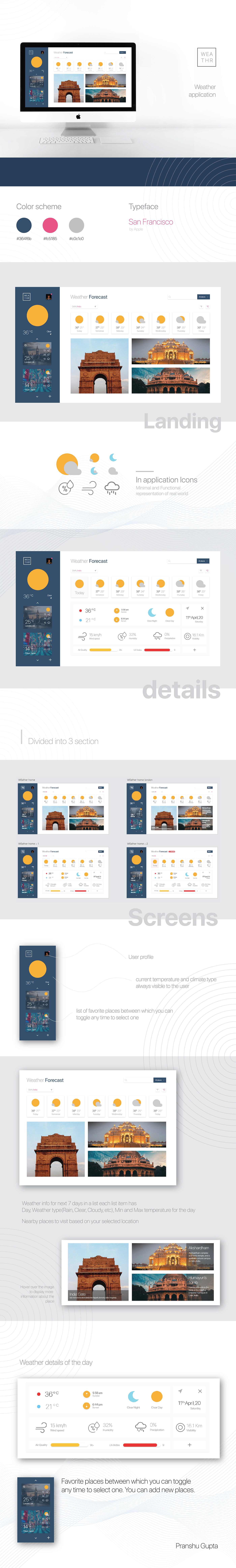 design graphic design  India minimal simple Travel user experience user interface weather Web Design 