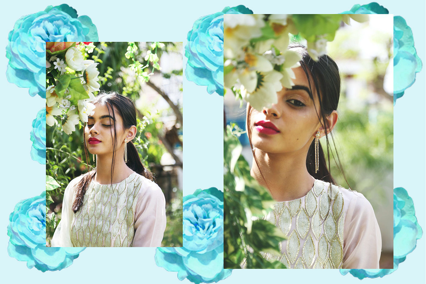 florals Indian wear bridal look book photoshoot Fashion  INDIAN FASHION flower power editorial Style beauty