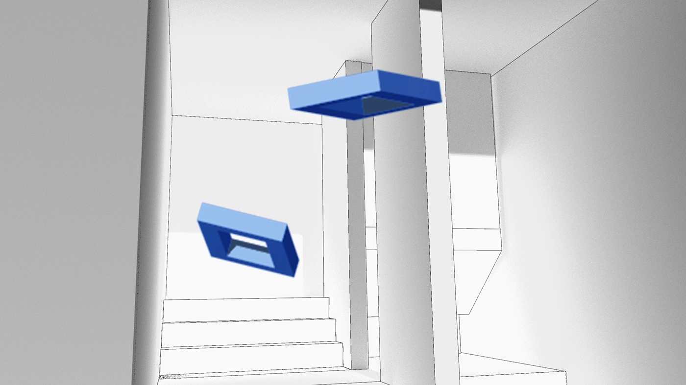 anamorphosis floating object hallway Spatial Design