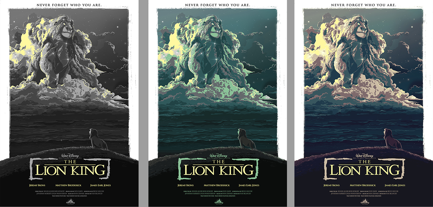 disney movie poster alternative fanart lionking ILLUSTRATION  prints mufasa Simba