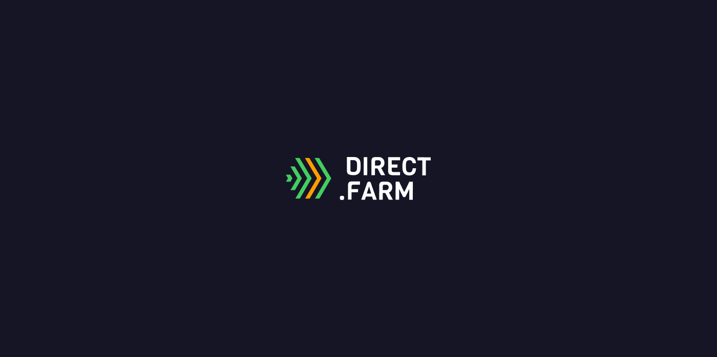 farm identity logo Direct green orange dinamic vector Russia blockchain
