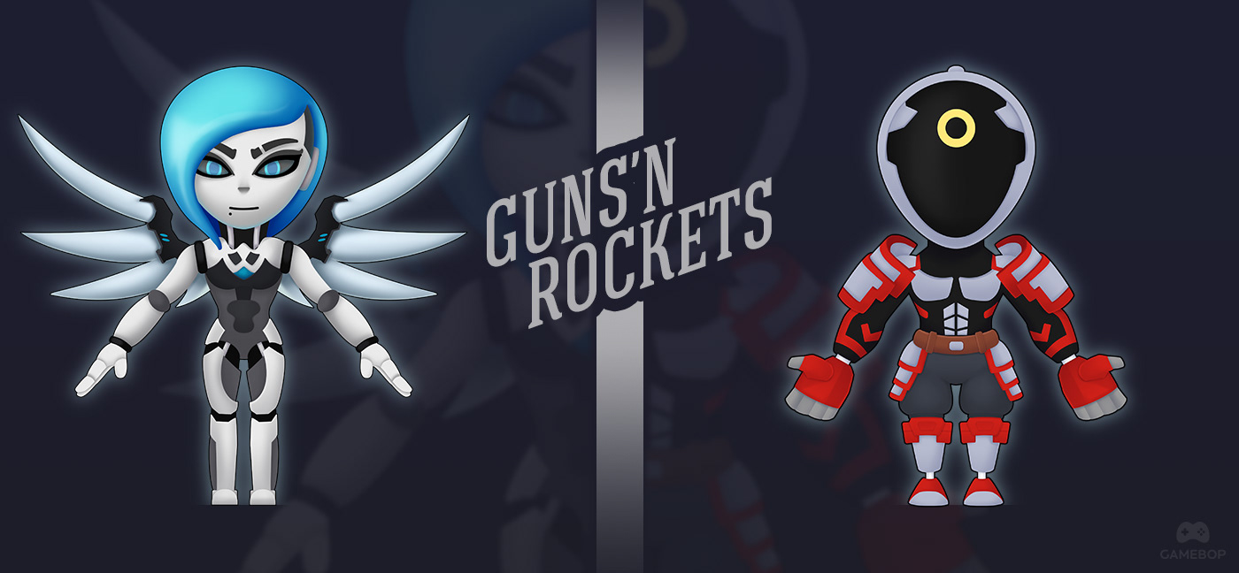 2D 2d digital casual Character Game Art gamebop guns'n rockets