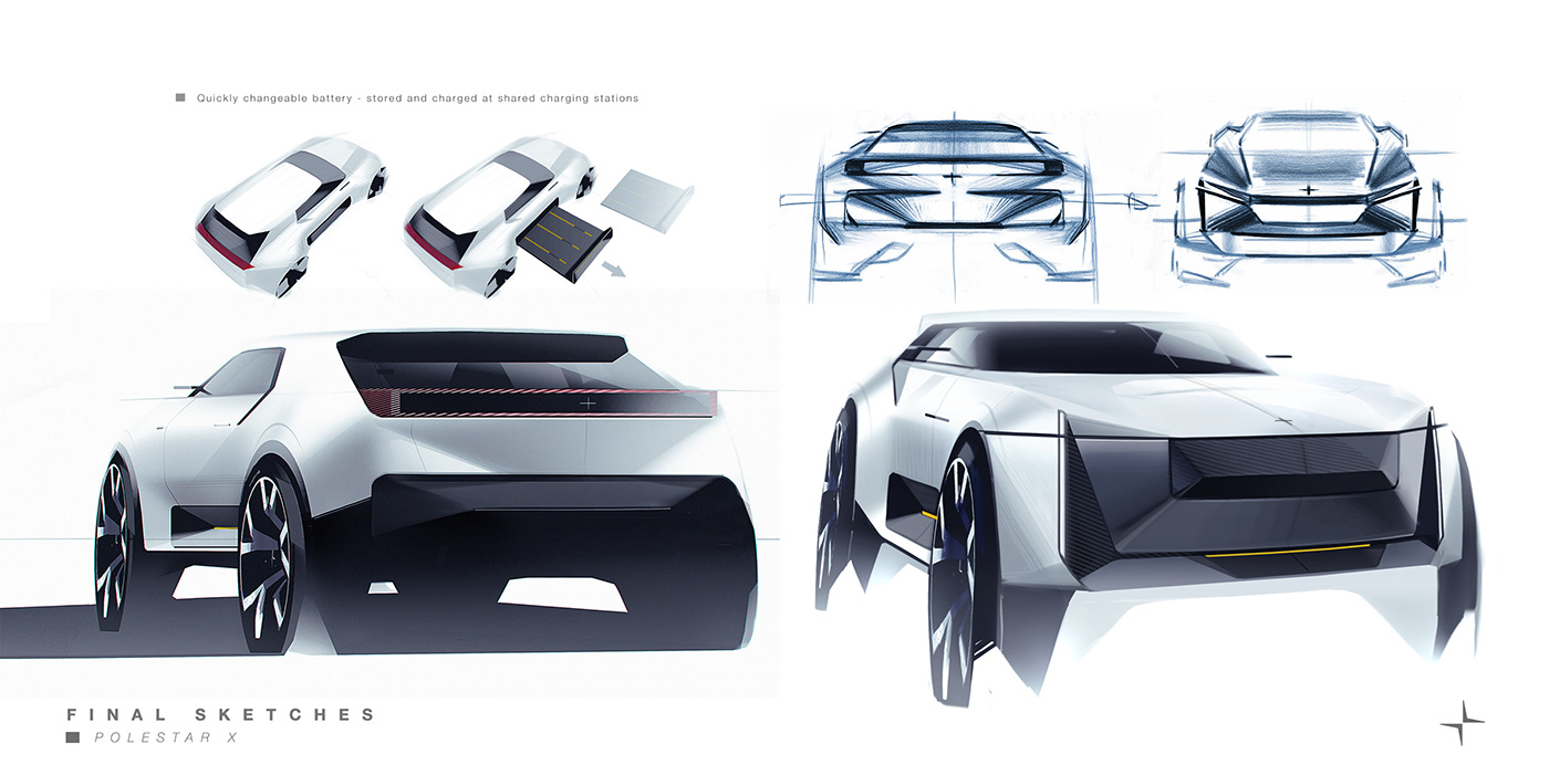 car design car Polestar sketch Render automotive   design Scandinavian