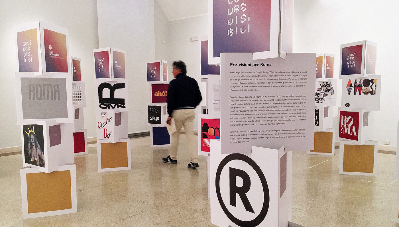 aiap art direction  culture visibili design per Exhibition  International meeting Rome visual identity convention