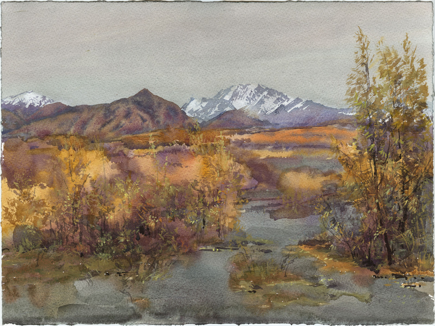 Kamchatka live painting plein air Russia volcano watercolor watercolor landscape watercolor painting