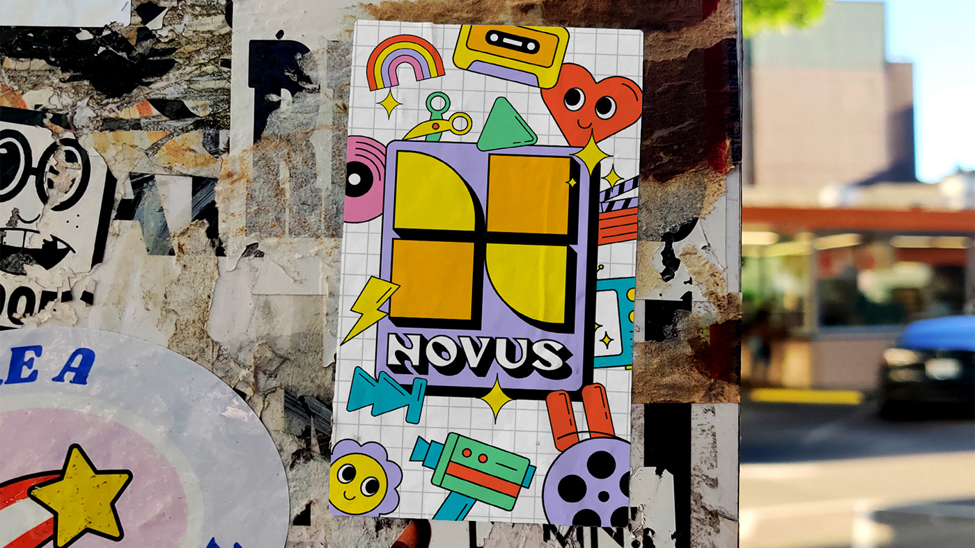 branding  brand identity Retro Video Editing Collective  visual identity logo novus