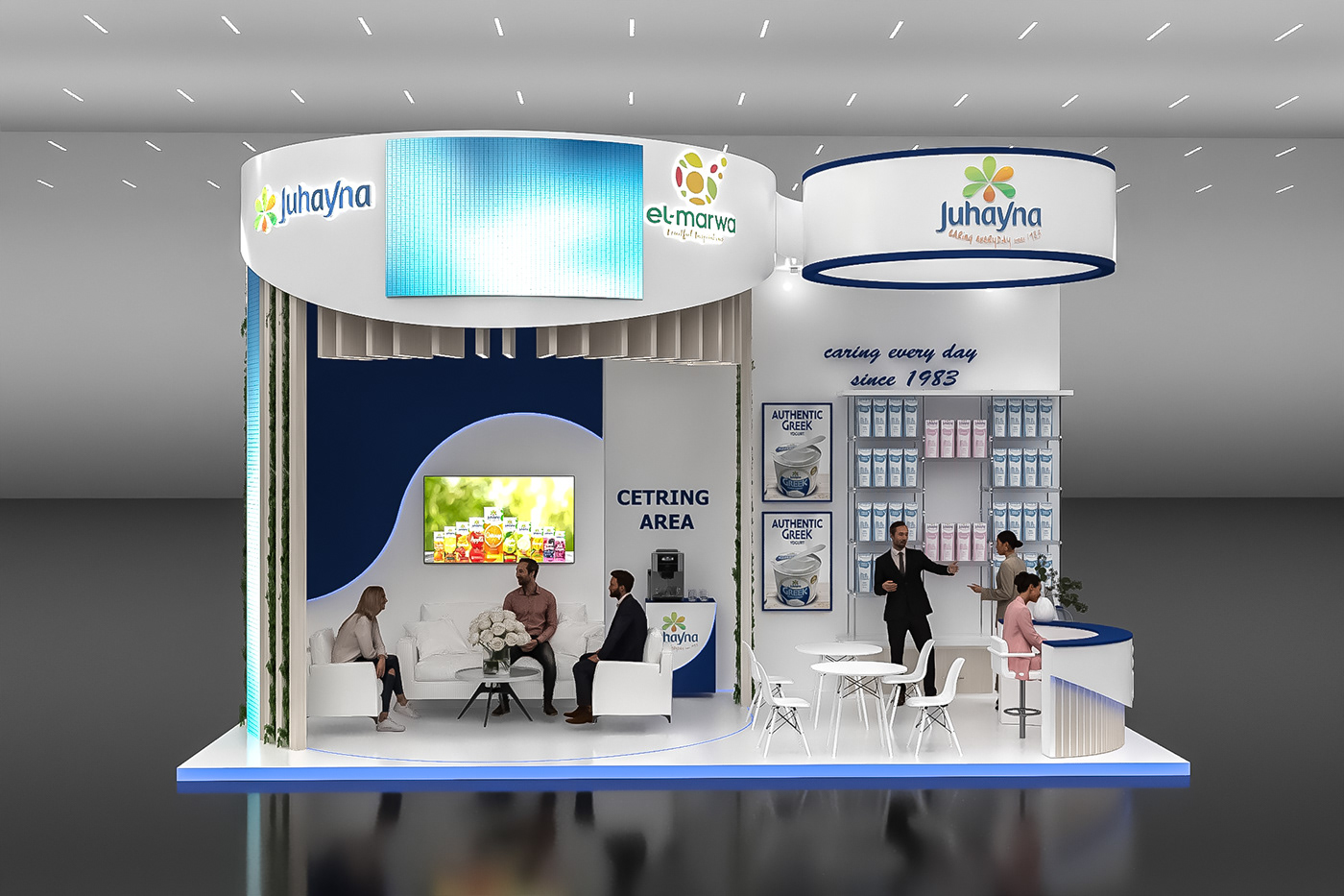 booth design Gulfood exhibition stand expo dubai Advertising  Stand 3D interior design  visualization