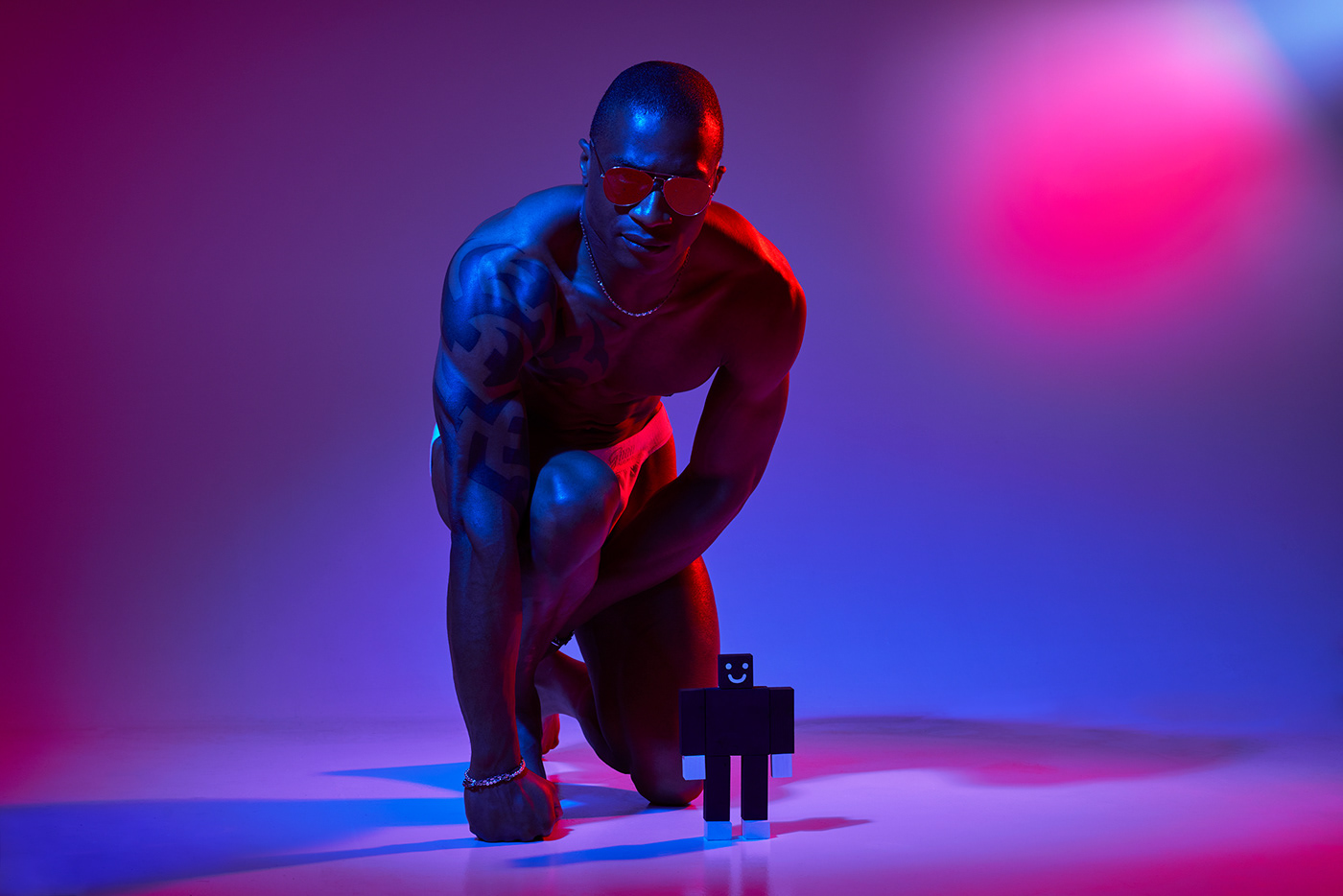 male model portrait gel gels studio light