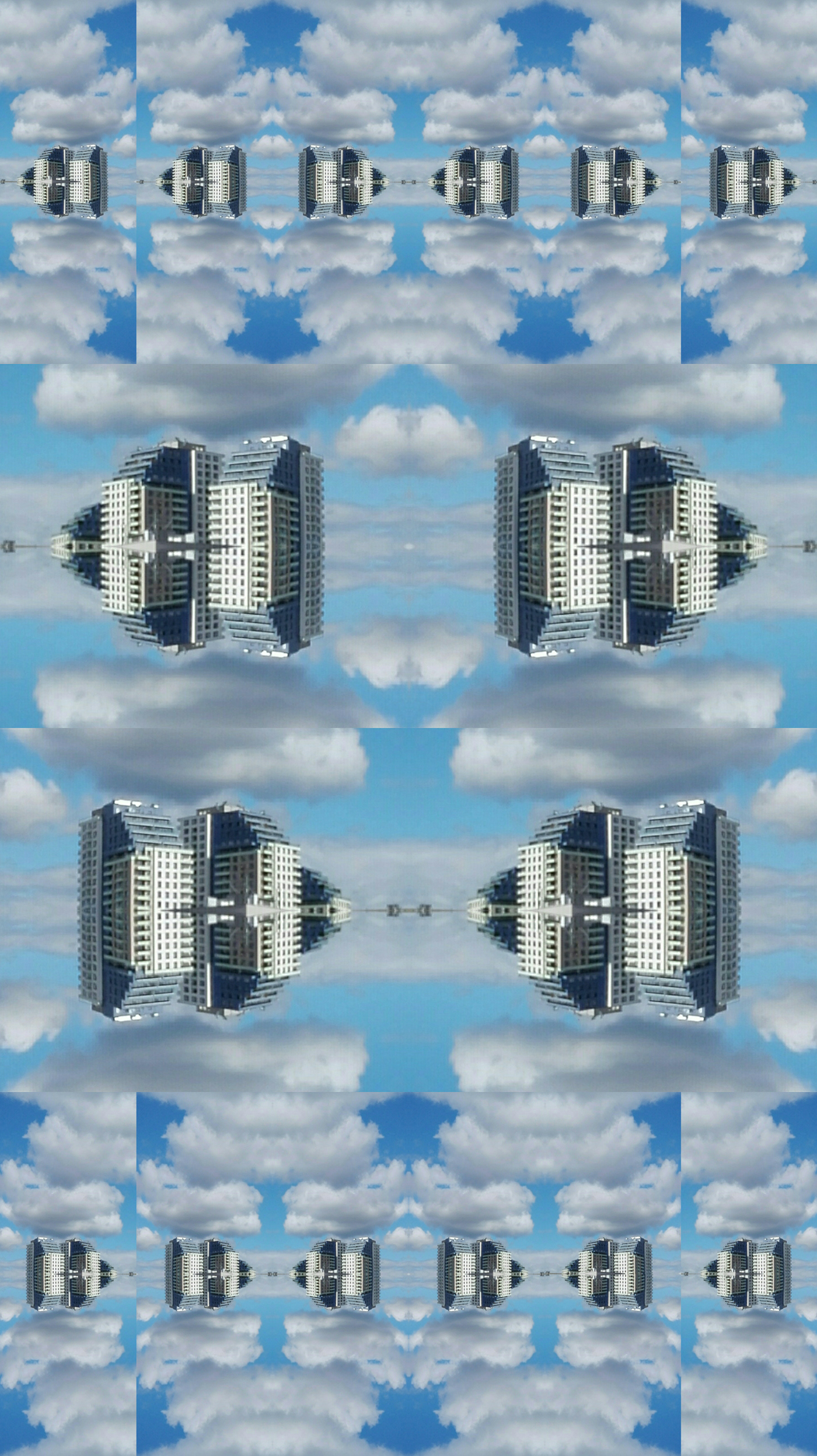 SKY skyscrapers Triples architecture blue sky mirroring collage photo collage