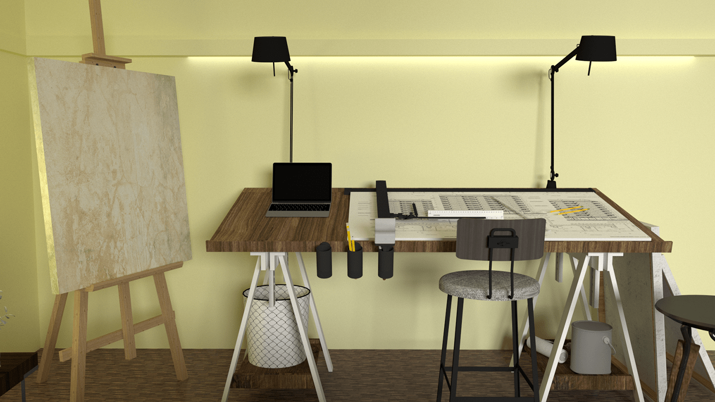 Adobe Portfolio architecture design Interior interior design  modern Render SketchUP Student work vray