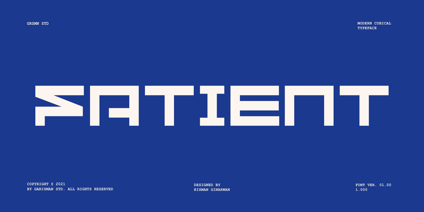 Cover GR Fatient a Modern Cubical Typeface