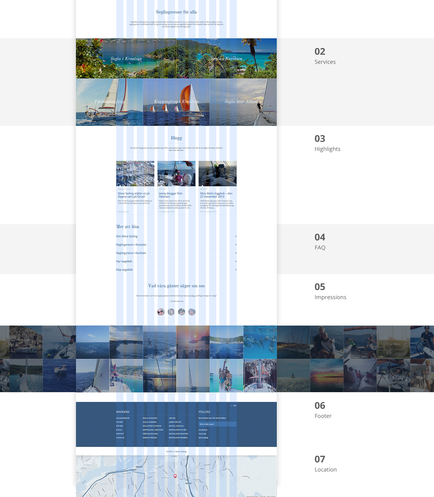 more sailing luxury yacht boat Croatia Caribbean Web Website UI ux design Responsive Booking Travel
