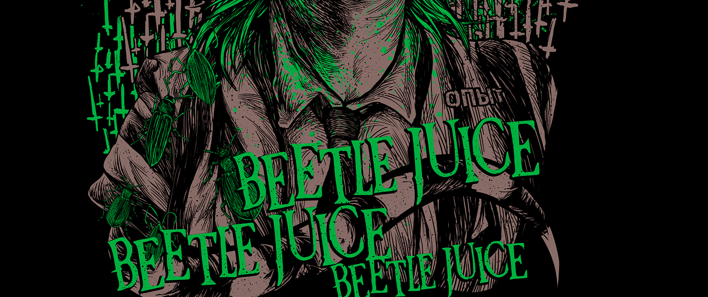 art Beetlejuice horror beer Tshirt Design Clothing design package Label cd