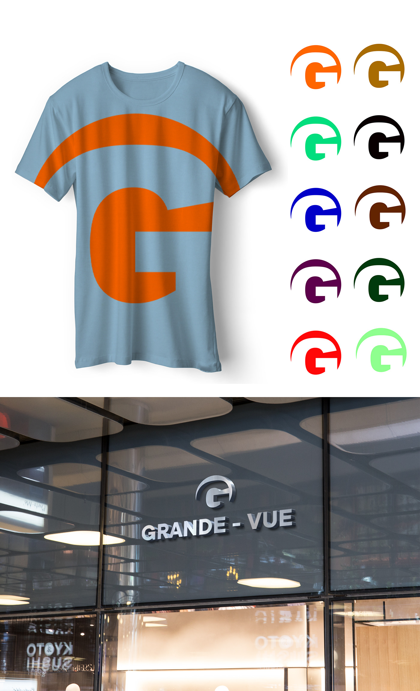 G design g logo design GRANDE - VUE Logo Design pranabdesign