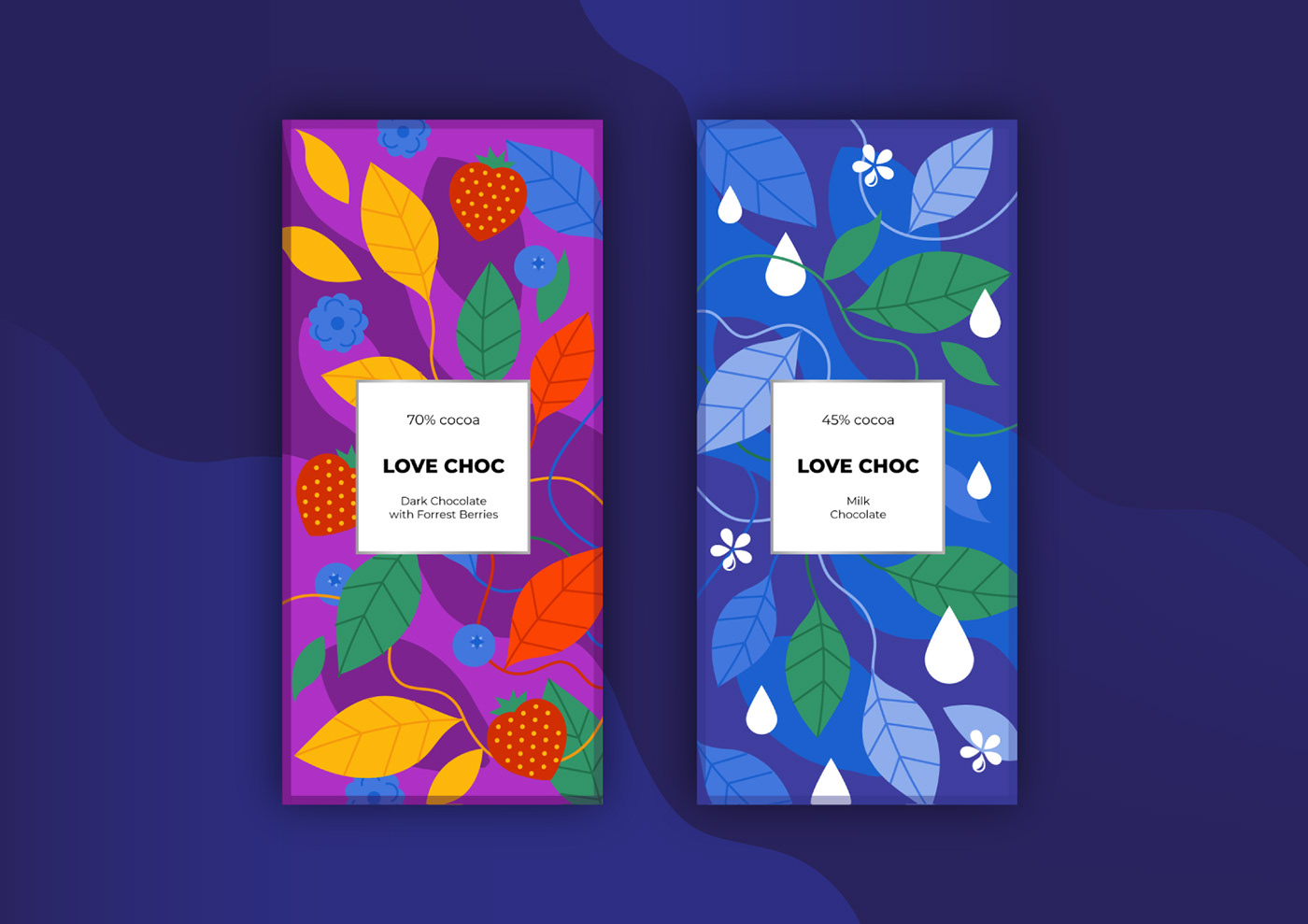 chocolate chocolate packaging package design  Food  Packaging Cocoa package Plant floral food illustration