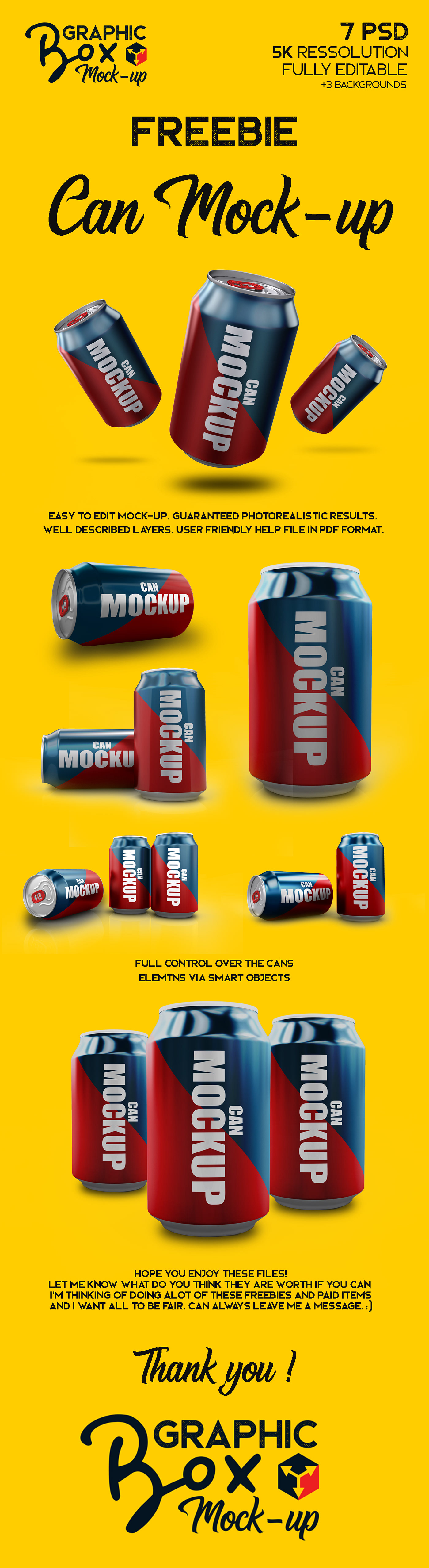 freebie can mockup graphicbox Mockup mock-up psd files Mock-up Can Soda Can Mock- u