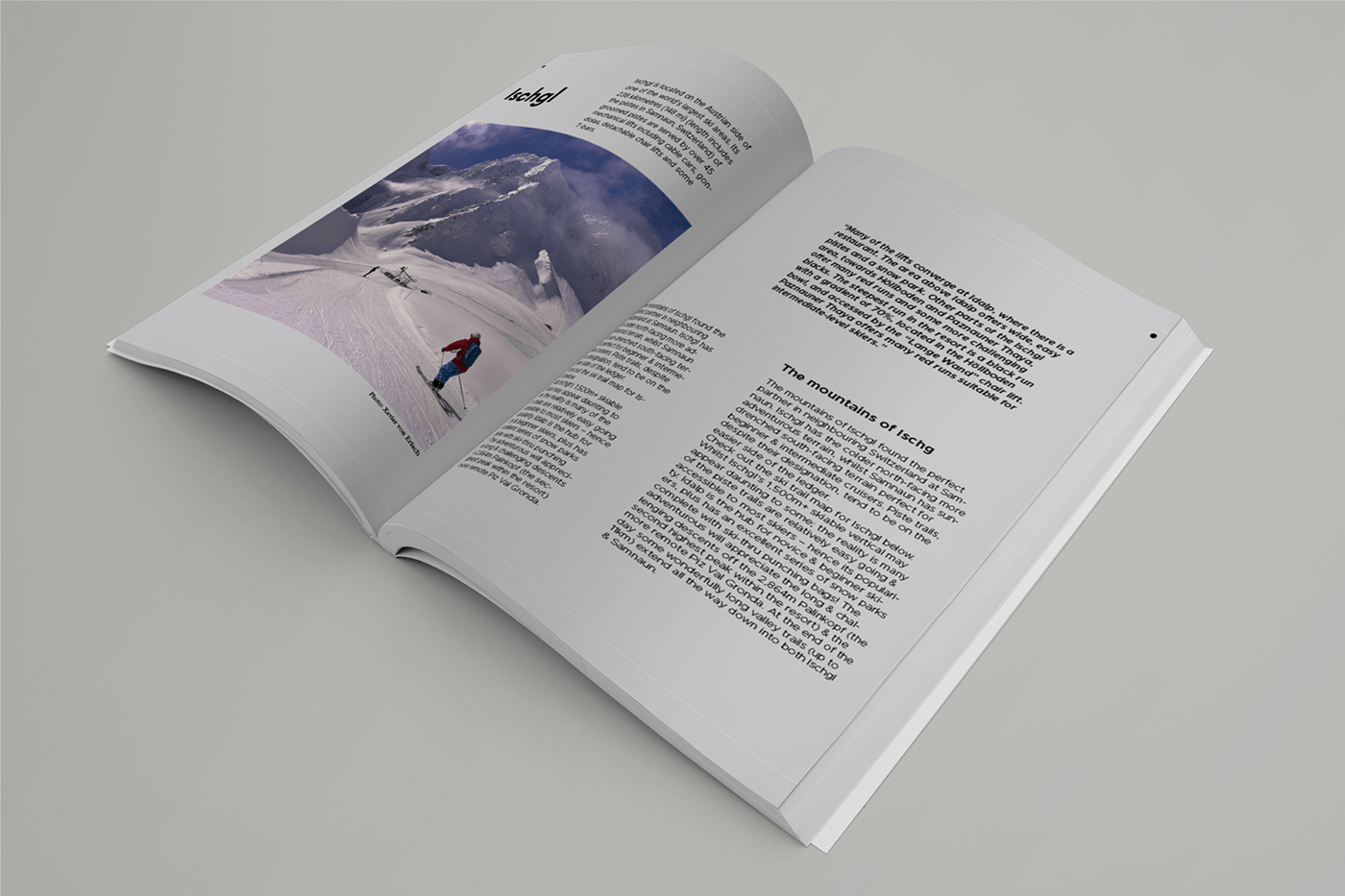 design skiing editorial editorial design  Photography  Magazine design indesign magazine InDesign magazine print