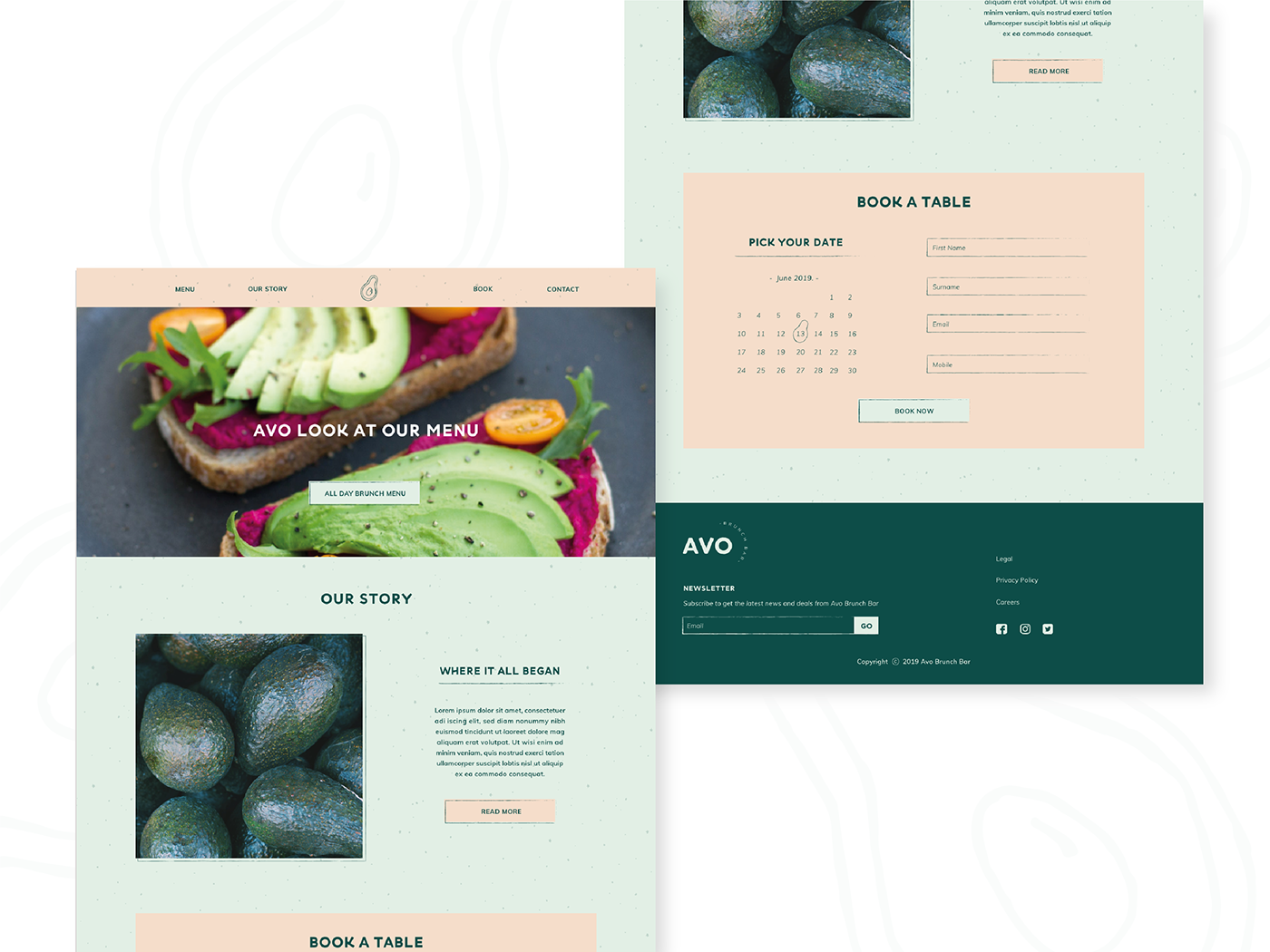 avocado Web Design  brandning   ILLUSTRATION  Business Cards gif menu graphic design  Website logo
