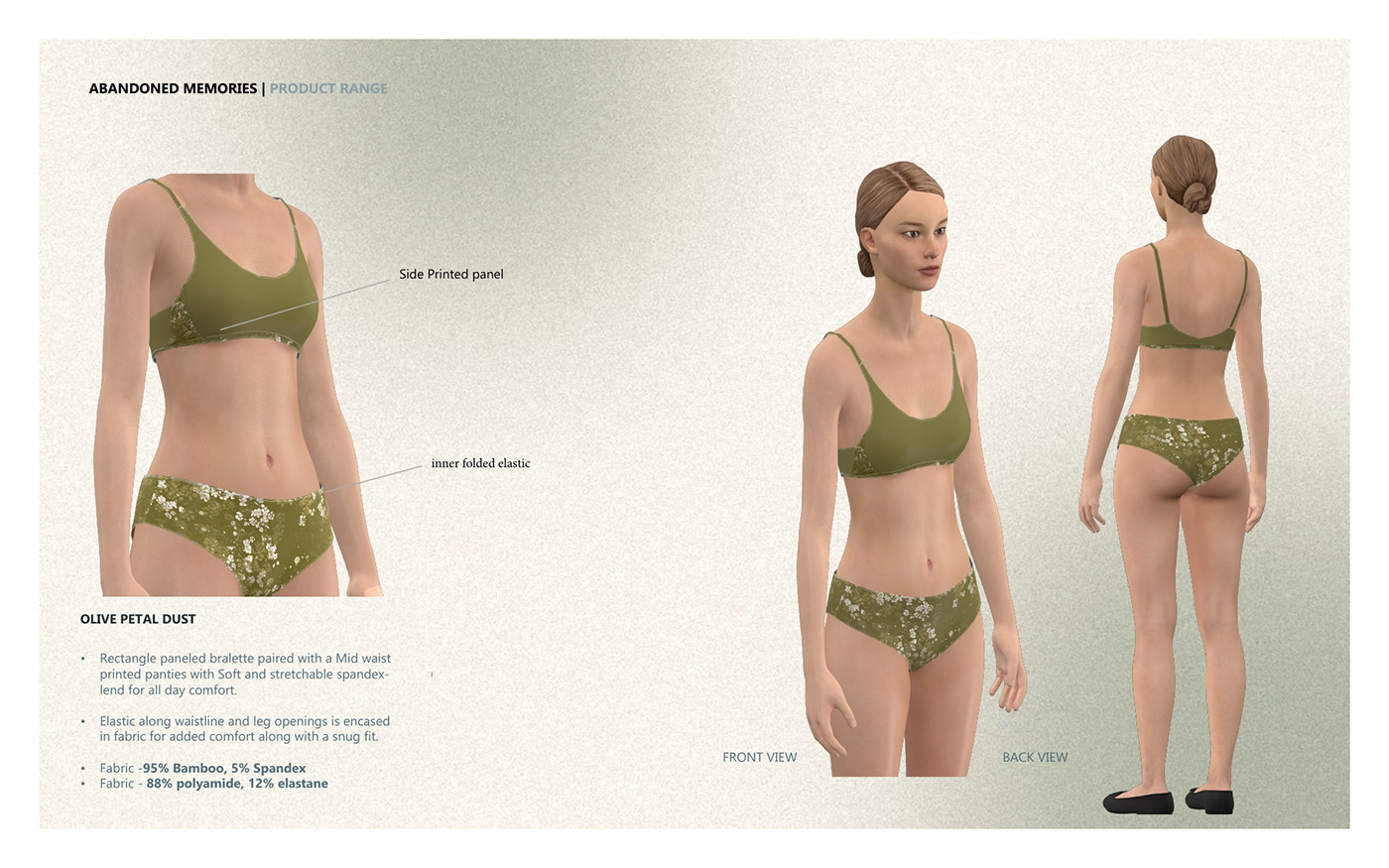 Intimate wear lingerie Print Development product development loungewear Clo3d Fashion  Portfolio Design 3D moodboard