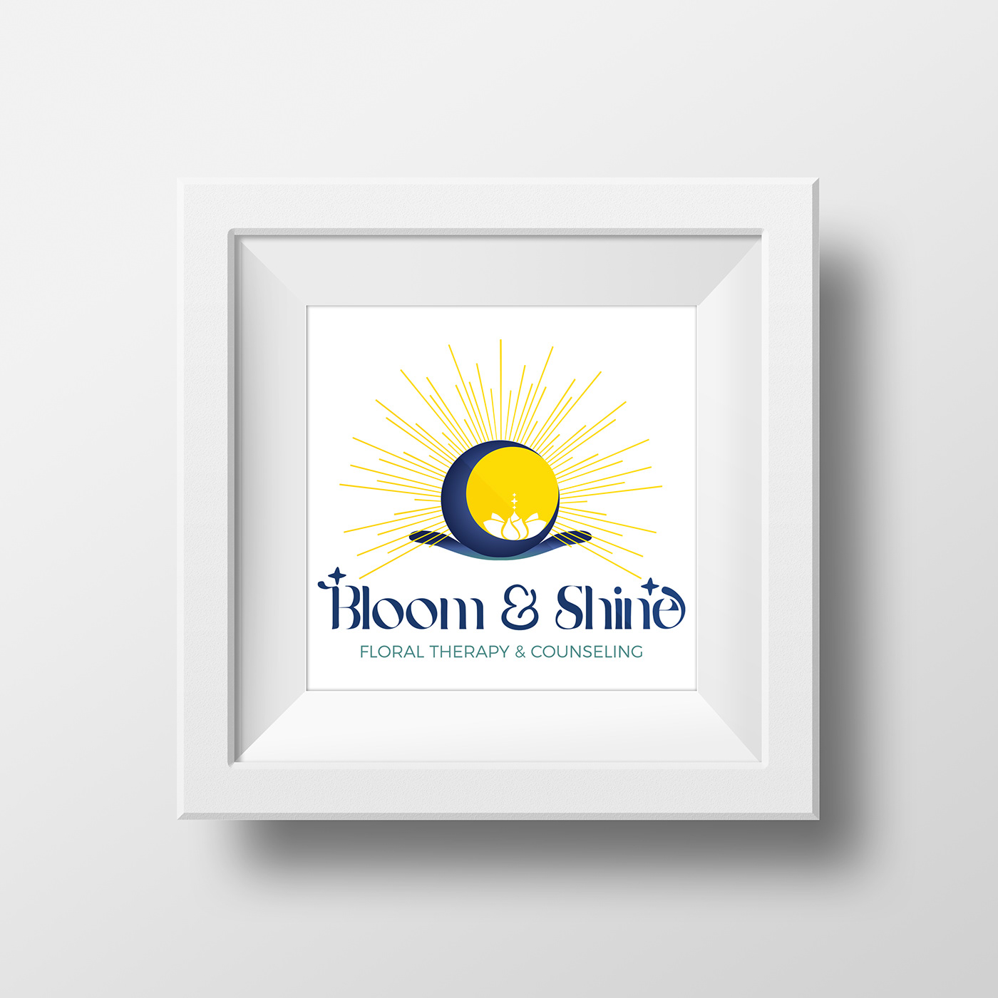counseling design floral therapy logo moon rays rose spirituality Sun therapy