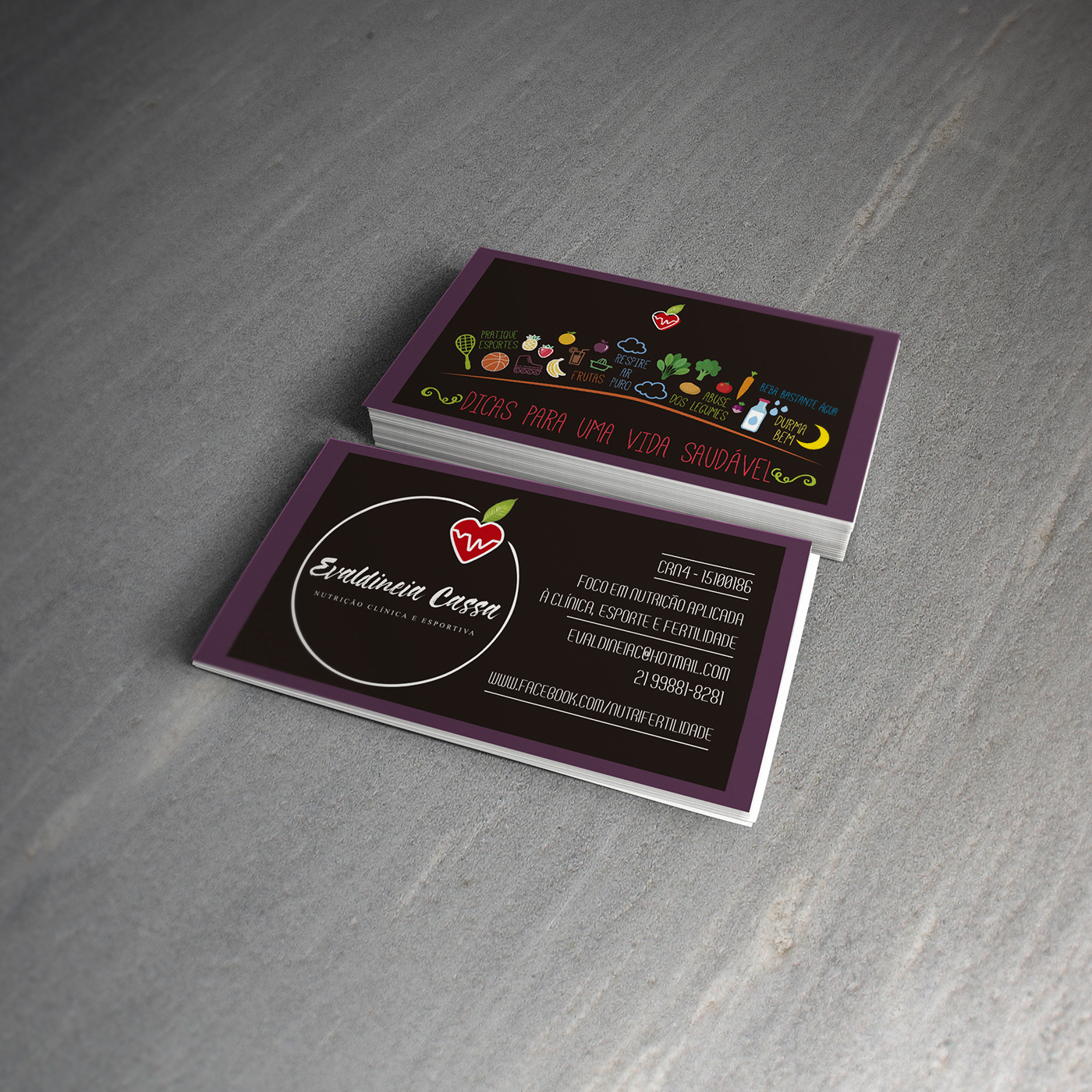 Nutrição logo design flyer Food  visit card heart box receituário