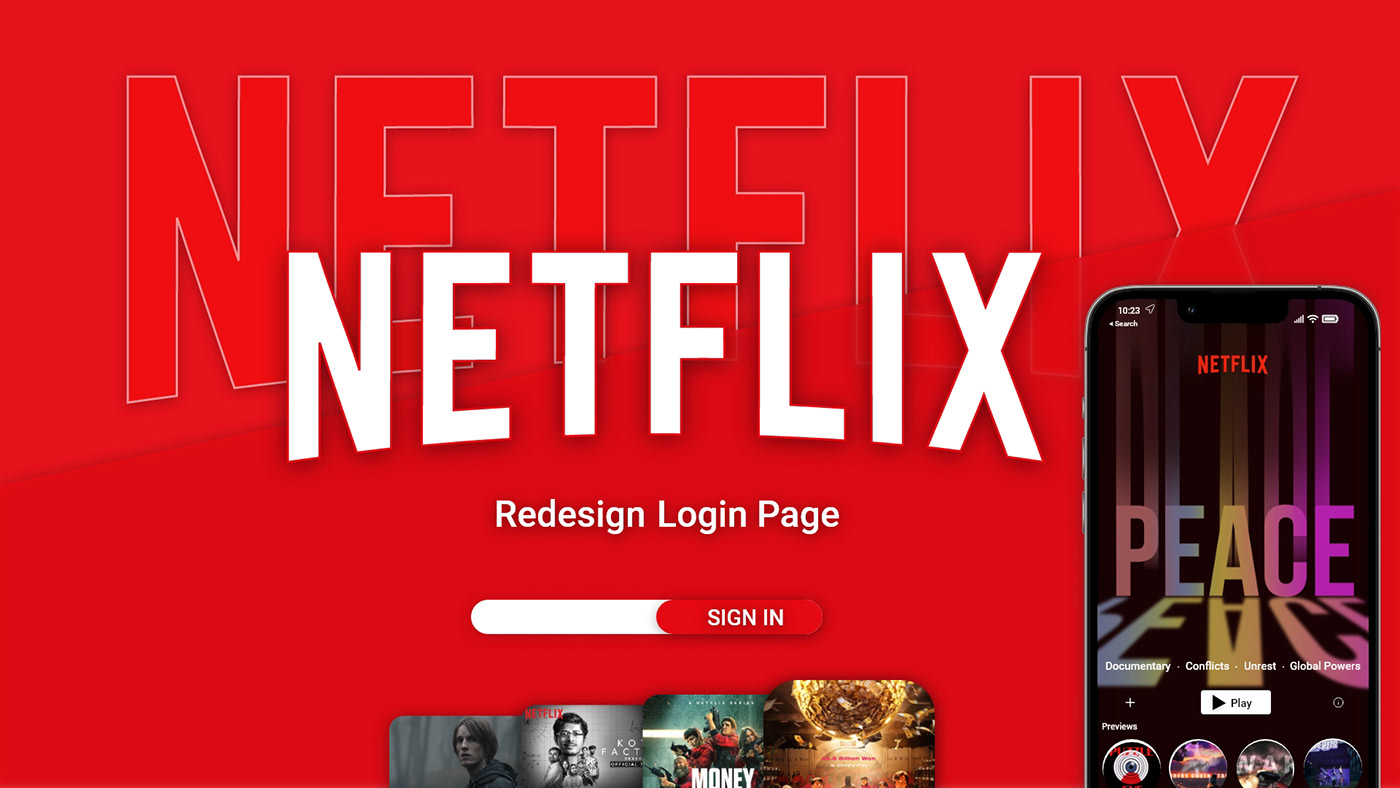 Adobe XD Interface Netflix portfolio ui design ui ux user experience web redesign Webdesign Website