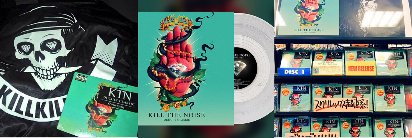kill noise dubstep diamond  snake kill the noise hand vintage dj skull Cell Album artwork cover